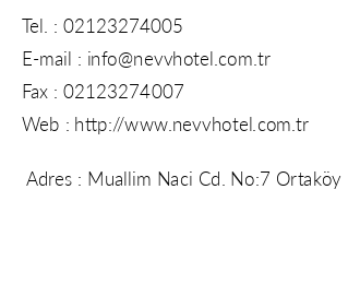 Nevv Bosphorus Hotel & Suites iletiim bilgileri